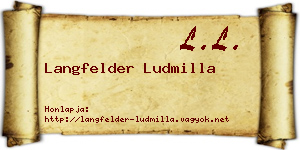 Langfelder Ludmilla névjegykártya